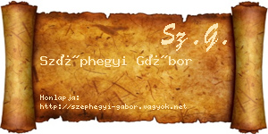 Széphegyi Gábor névjegykártya