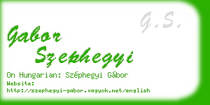 gabor szephegyi business card